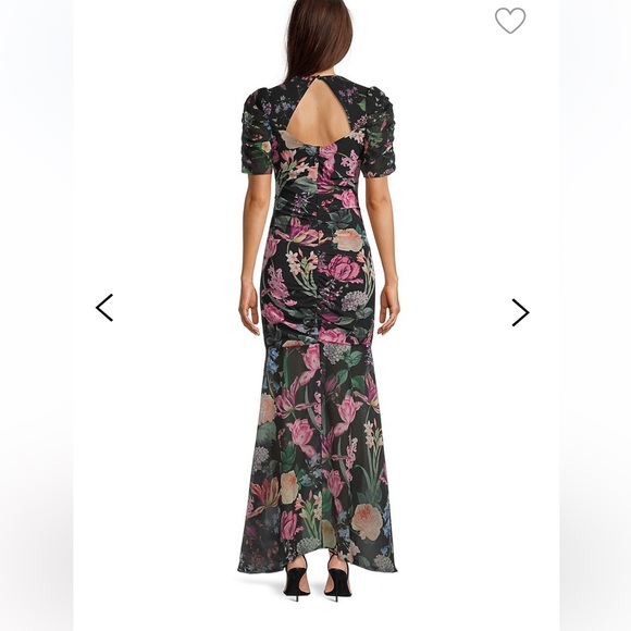 Lipsy ruched floral maxi size US 2 - Picture 2 of 2